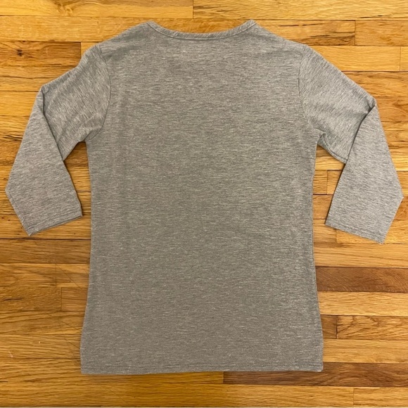 4/$25 Basic Colors Girls Three Quarter Sleeve T-Shirt Size 16 Gray Circle Design - Picture 2 of 3